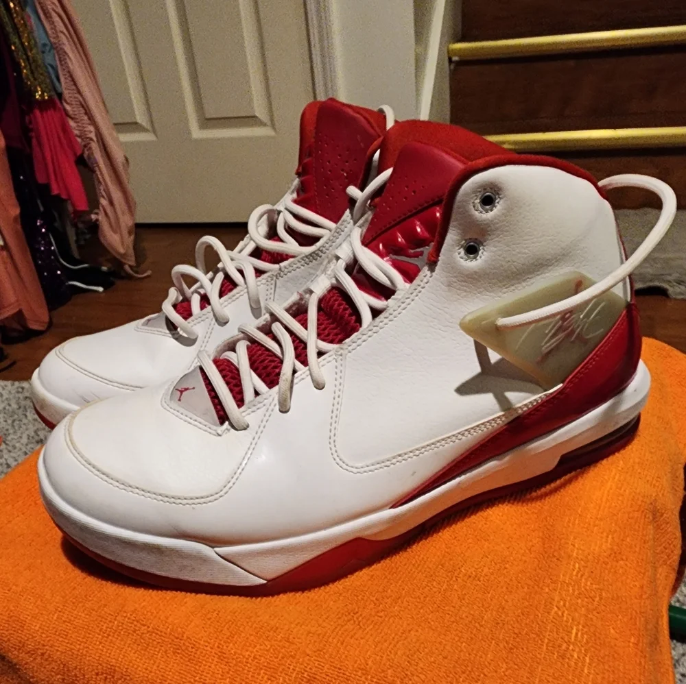 Jordan AIR White and Red Athletic Sneakers More Pic
